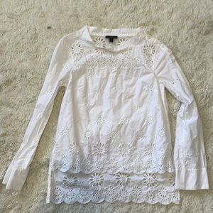 JCrew embroidered eyelet popover top. Gently worn